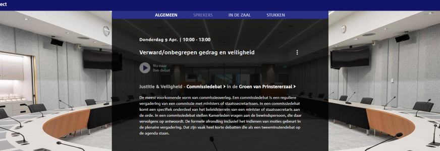 Commissiedebat: Verward/onbegrepen gedrag - Livestream - 9 april, 10.00-13.00